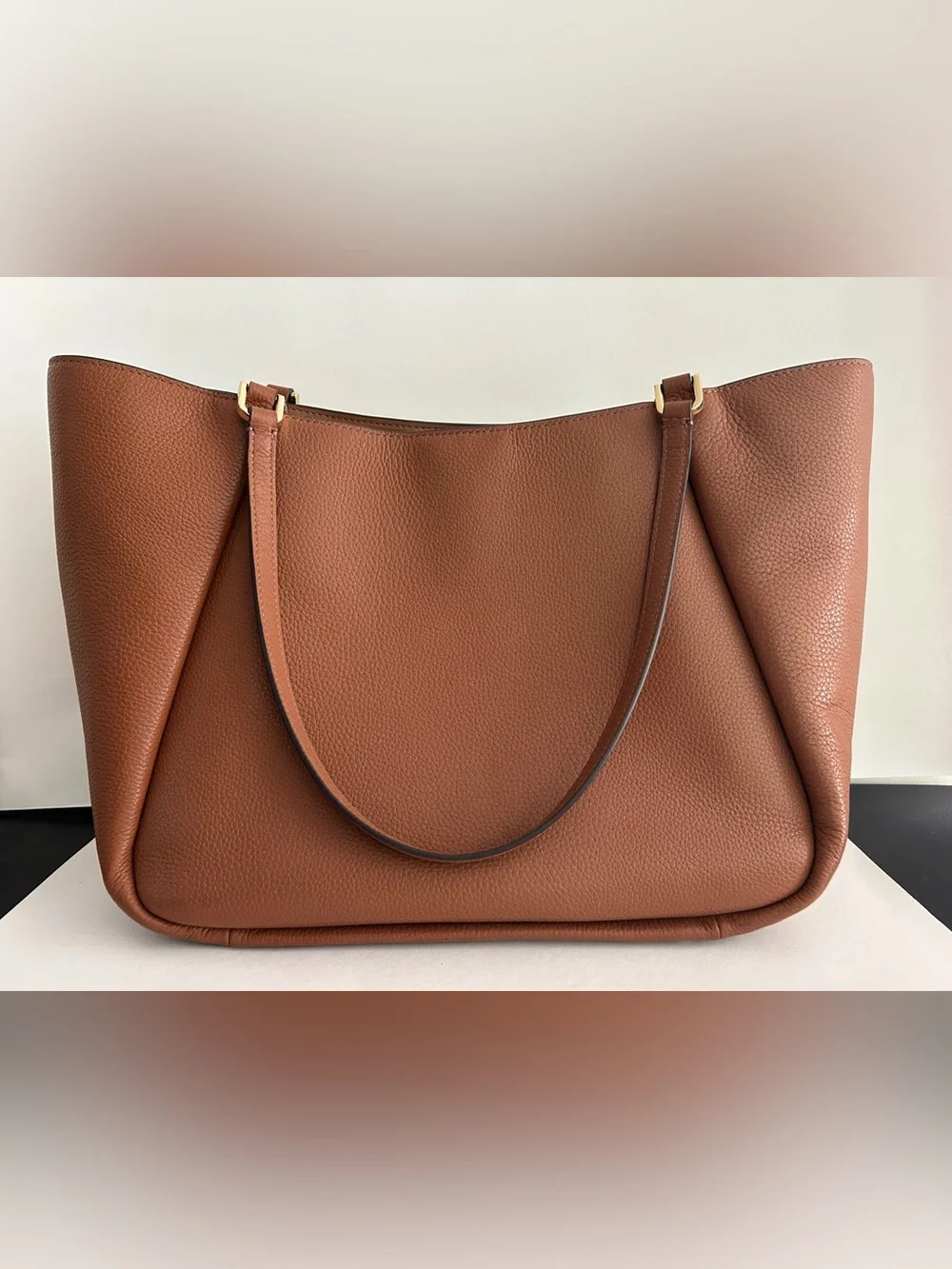 kate spade Brown Pebbled Leather Tote with Gold Hardware